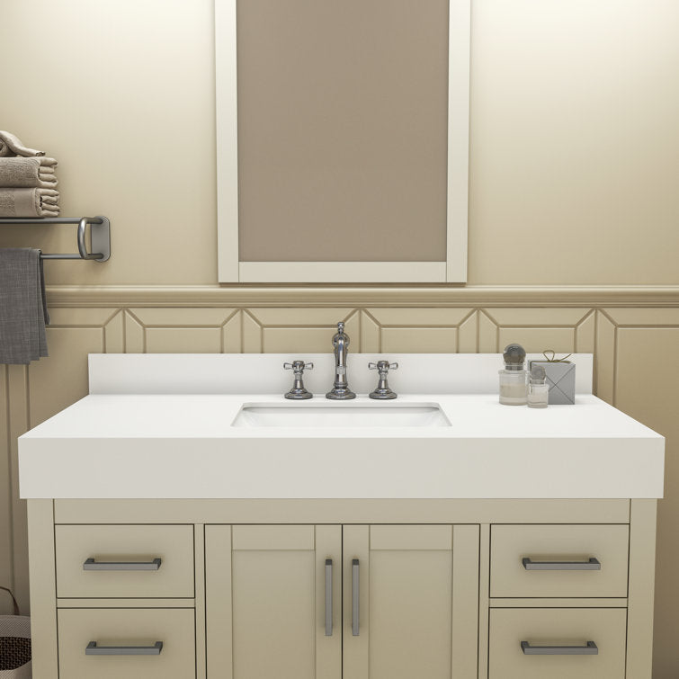 Medunjess 49'' Bathroom Vanity Top with Backsplash Wall Mounted Bathroom Sink