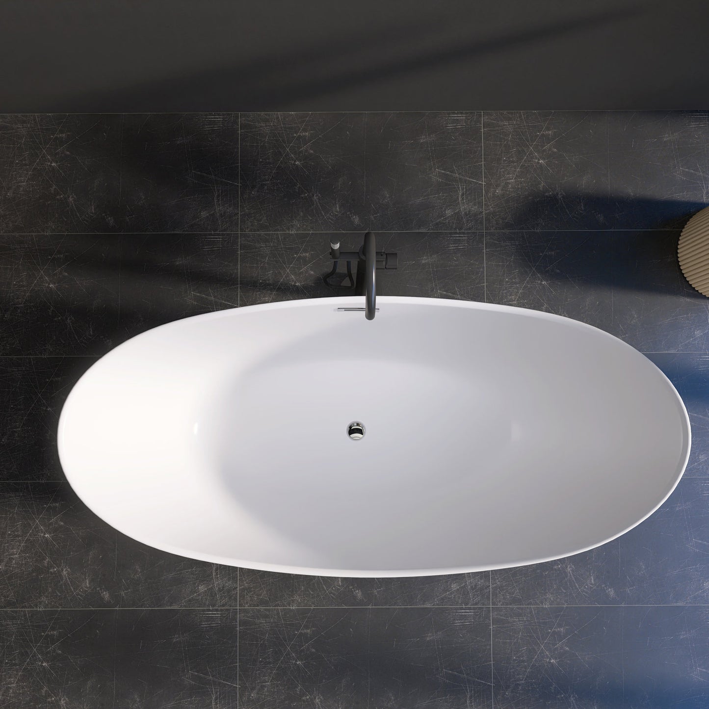 Medunjess 67'' Acrylic Freestanding Soaking Bathtub Acrylic Freestanding Tub