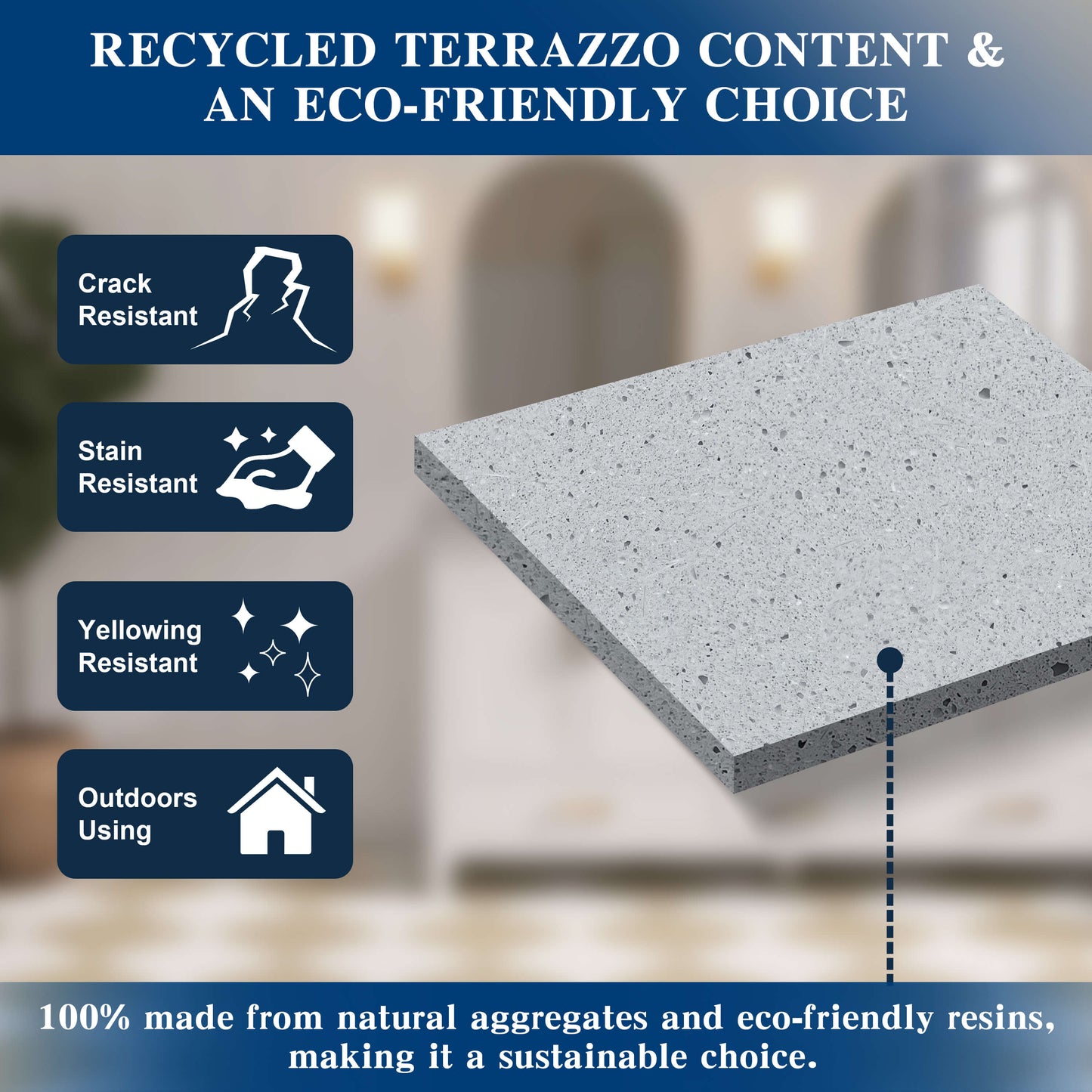 Medunjess 59" Coalesce Freestanding Terrazzo Bathtub