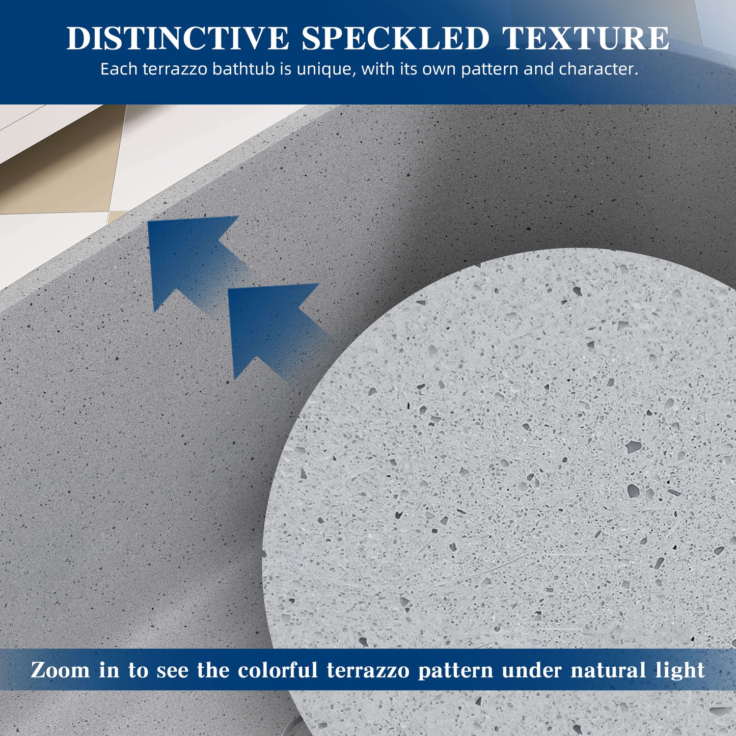 Medunjess 59" Coalesce Freestanding Terrazzo Bathtub