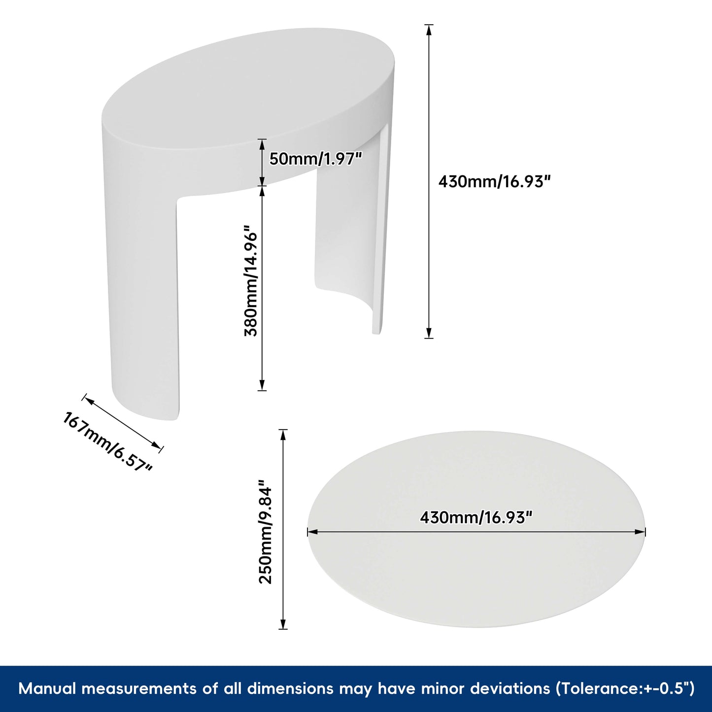 Medunjess 16'' Forma Solid Surface Shower Stool
