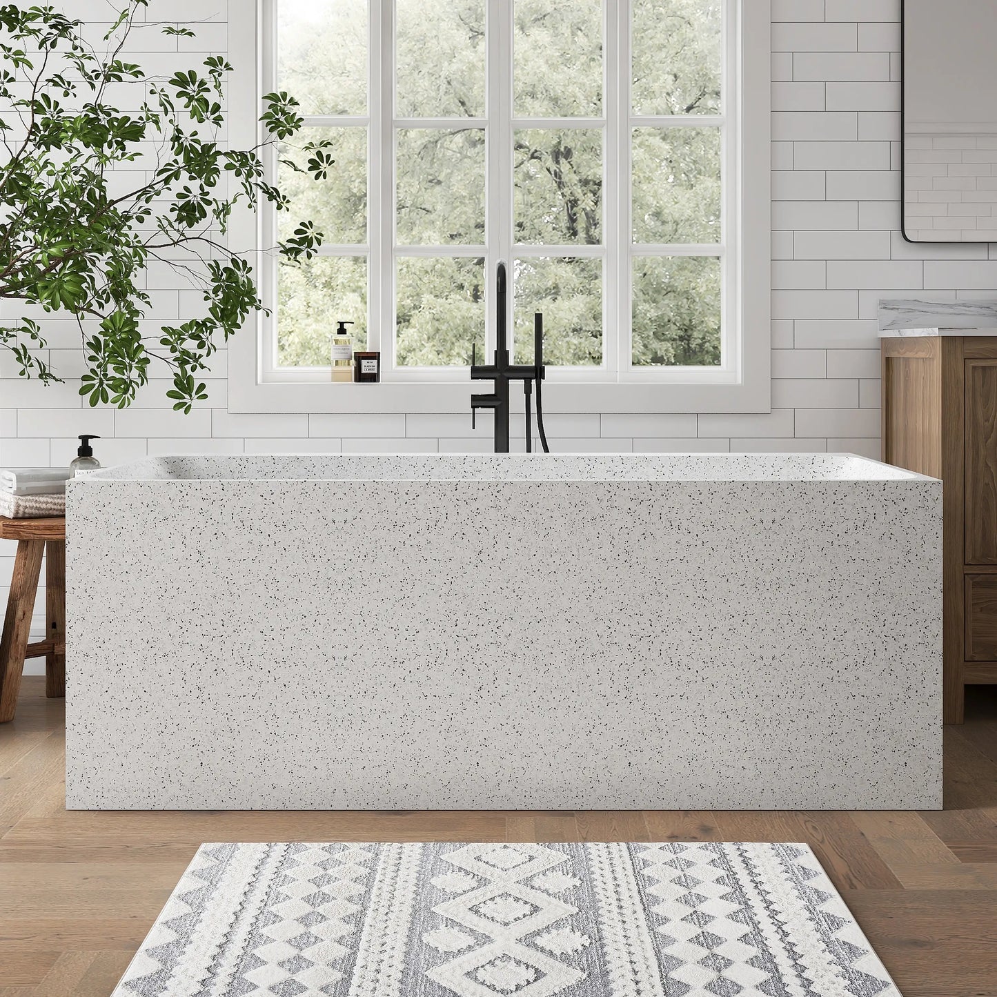 Medunjess 64" Kaleido Freestanding Terrazzo bathtub