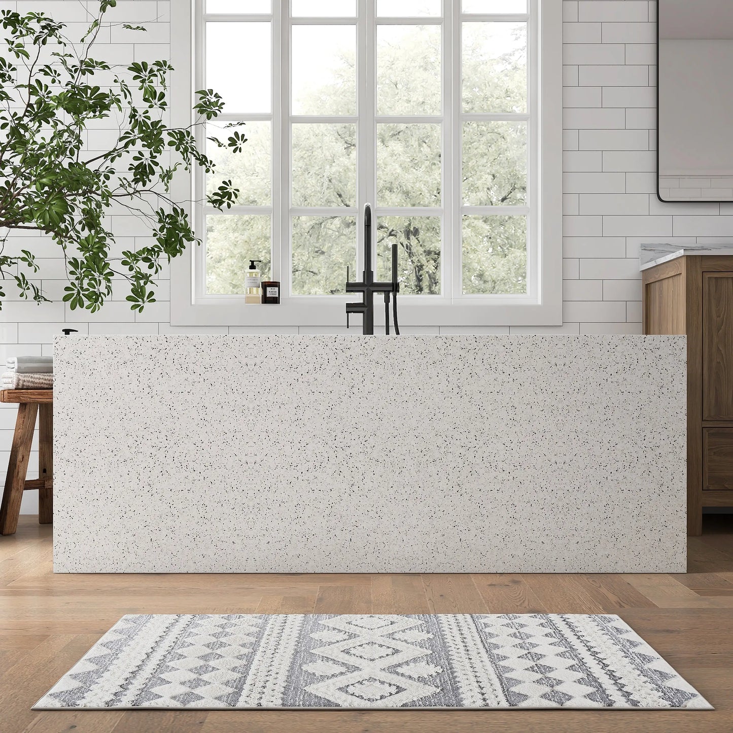 Medunjess 64" Kaleido Freestanding Terrazzo bathtub