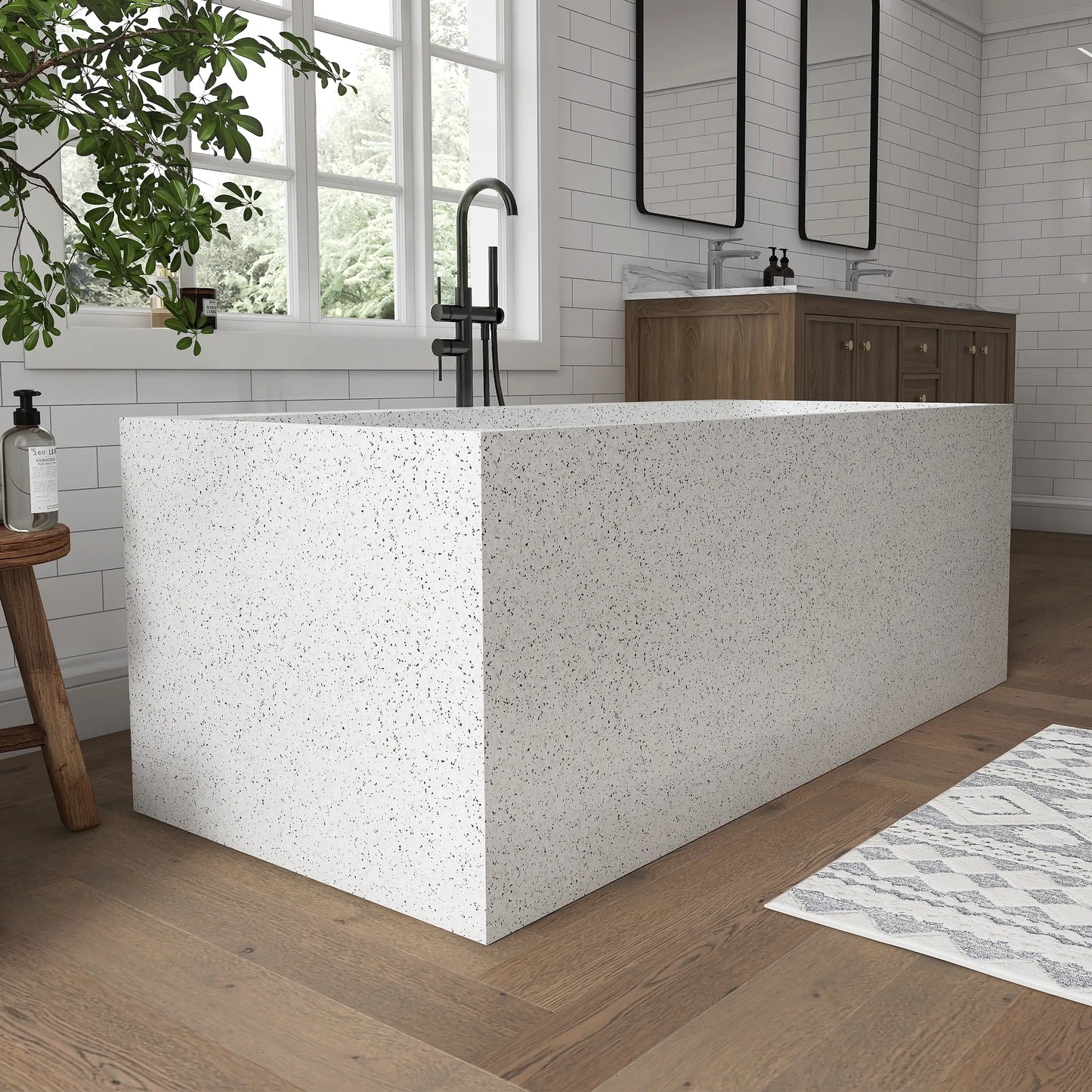 Medunjess 64" Kaleido Freestanding Terrazzo bathtub