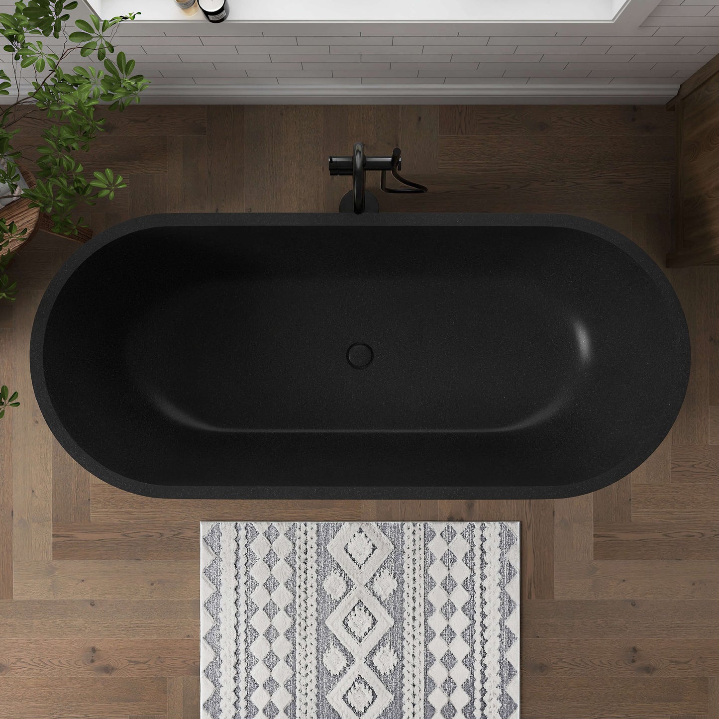Medunjess 69" Speckle Freestanding Terrazzo Bathtub