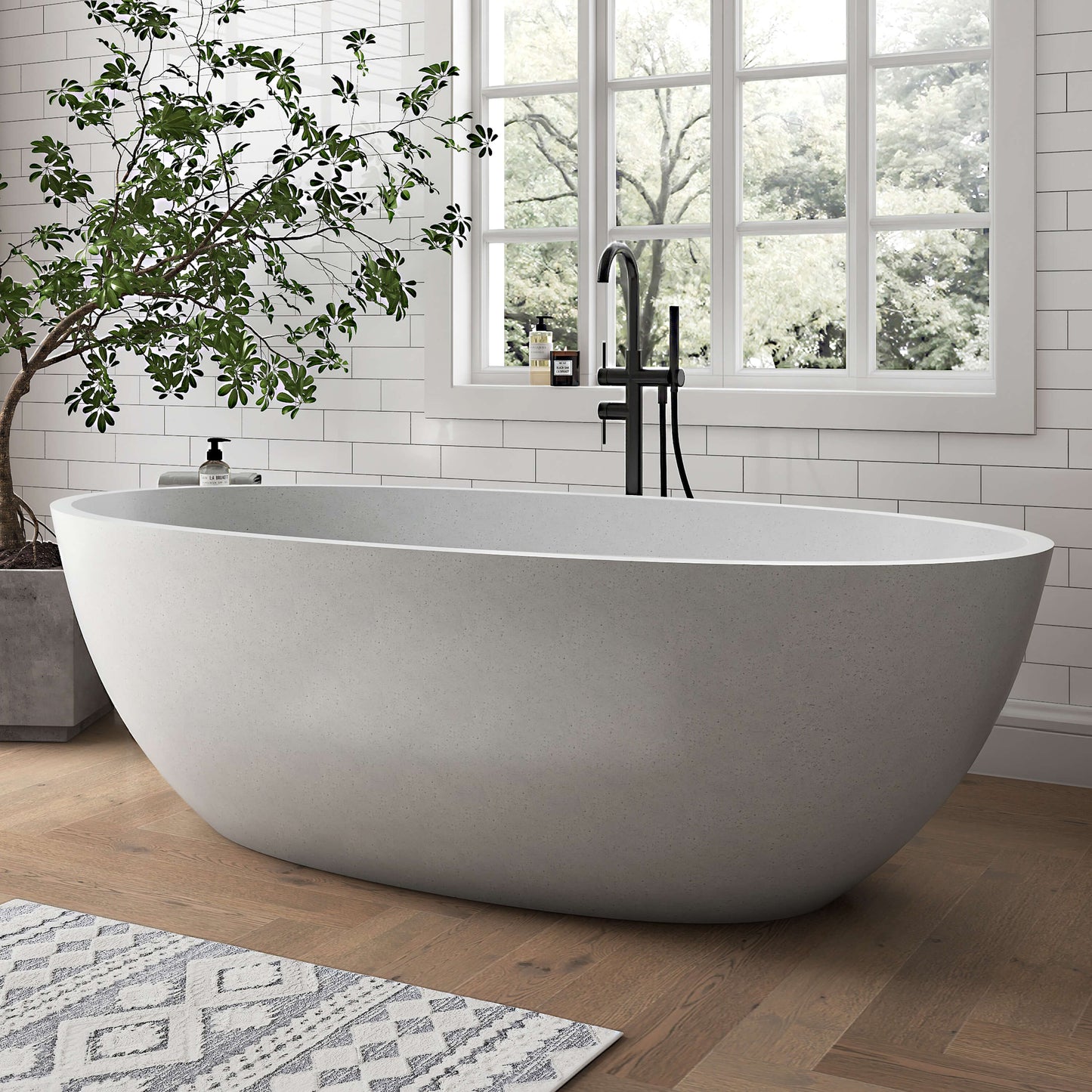 Medunjess 71" Tessera Freestanding Terrazzo Bathtub