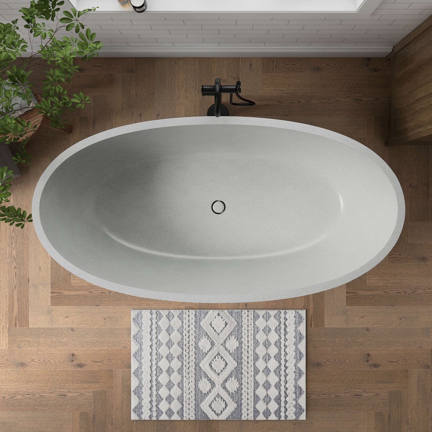 Medunjess 71" Tessera Freestanding Terrazzo Bathtub