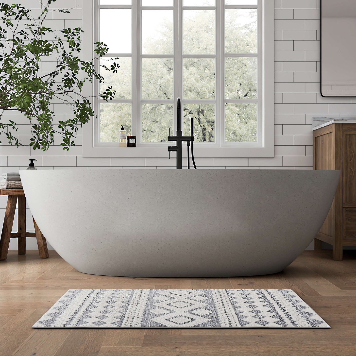 Medunjess 71" Tessera Freestanding Terrazzo Bathtub