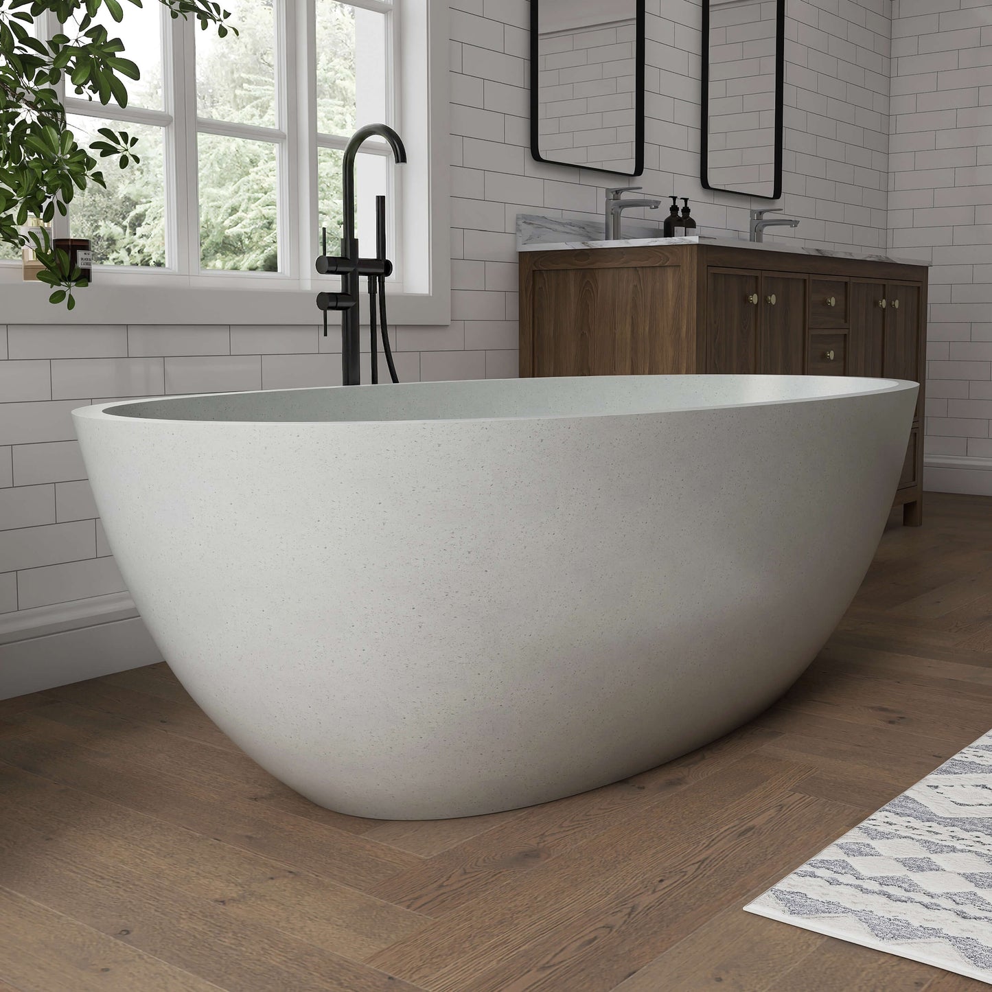 Medunjess 71" Tessera Freestanding Terrazzo Bathtub