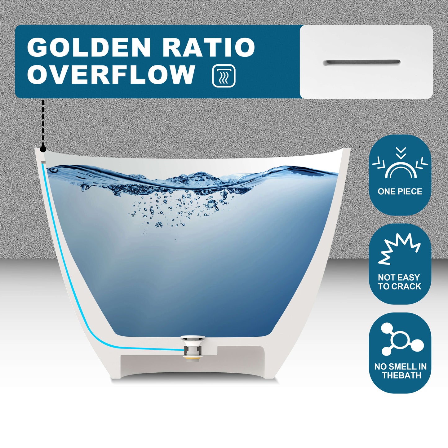 Medunjess 67'' Oval Freestanding Tub with Overflow | Soak in Style
