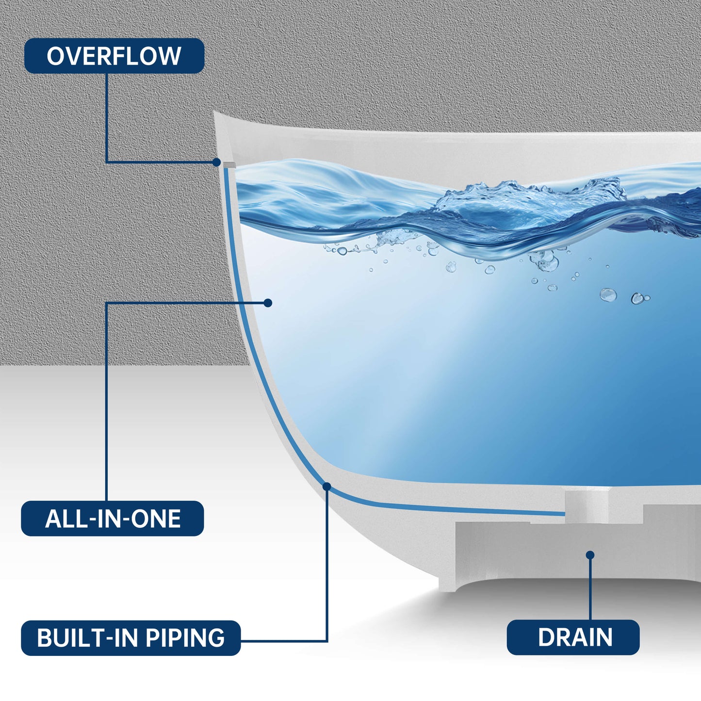 Medunjess 67" Solium Freestanding Bathtub Solid Surface Stone