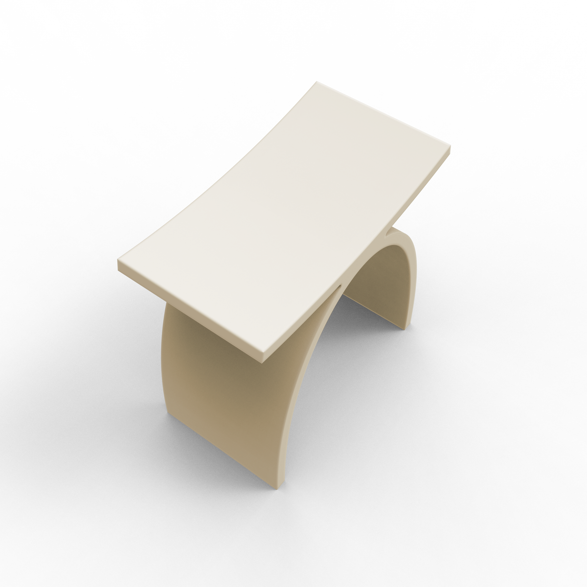 Medunjess Milk Coffee Freestanding Shower Seat Solid Surface Shower Stool
