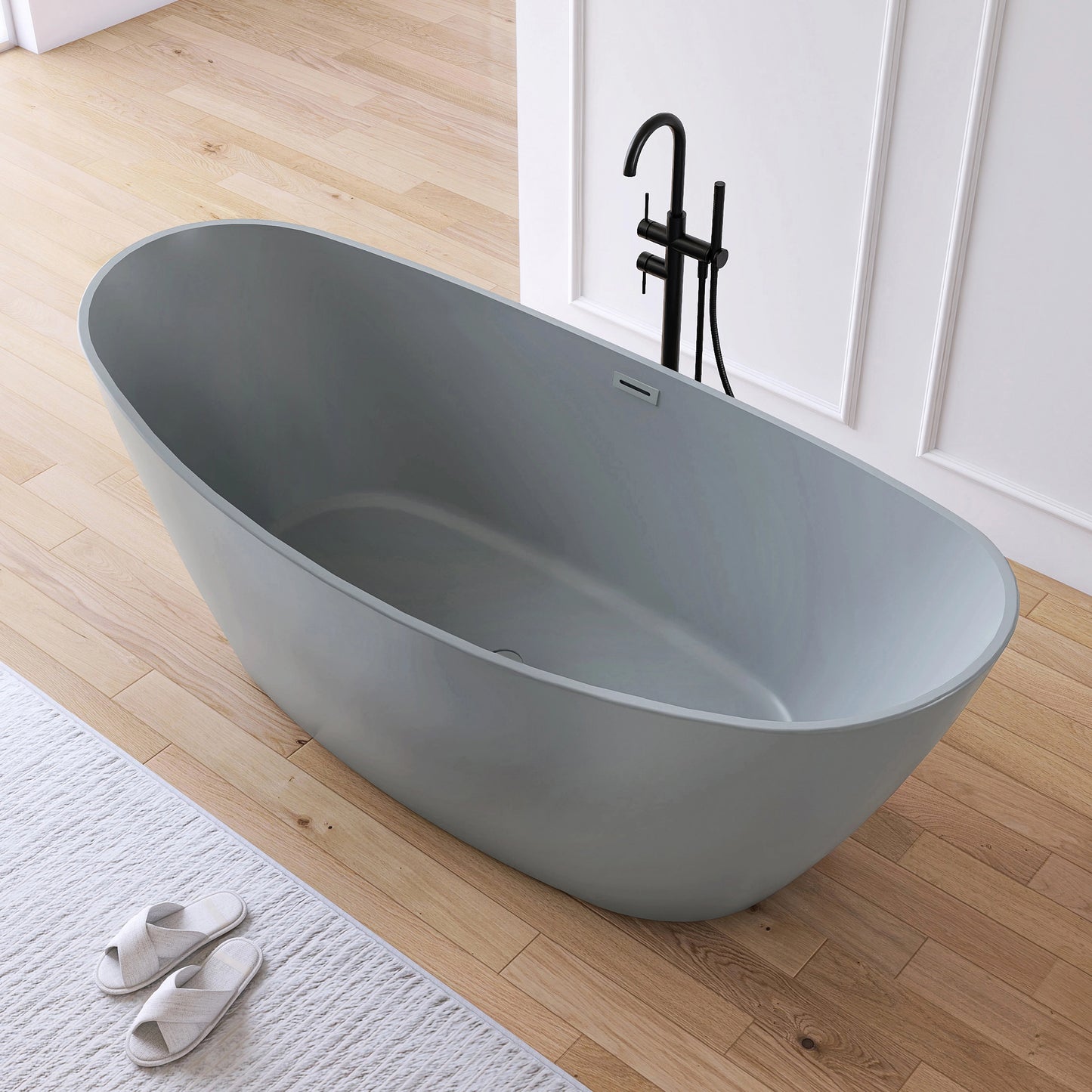 Medunjess 71” Arc Freestanding acrylic bathtub