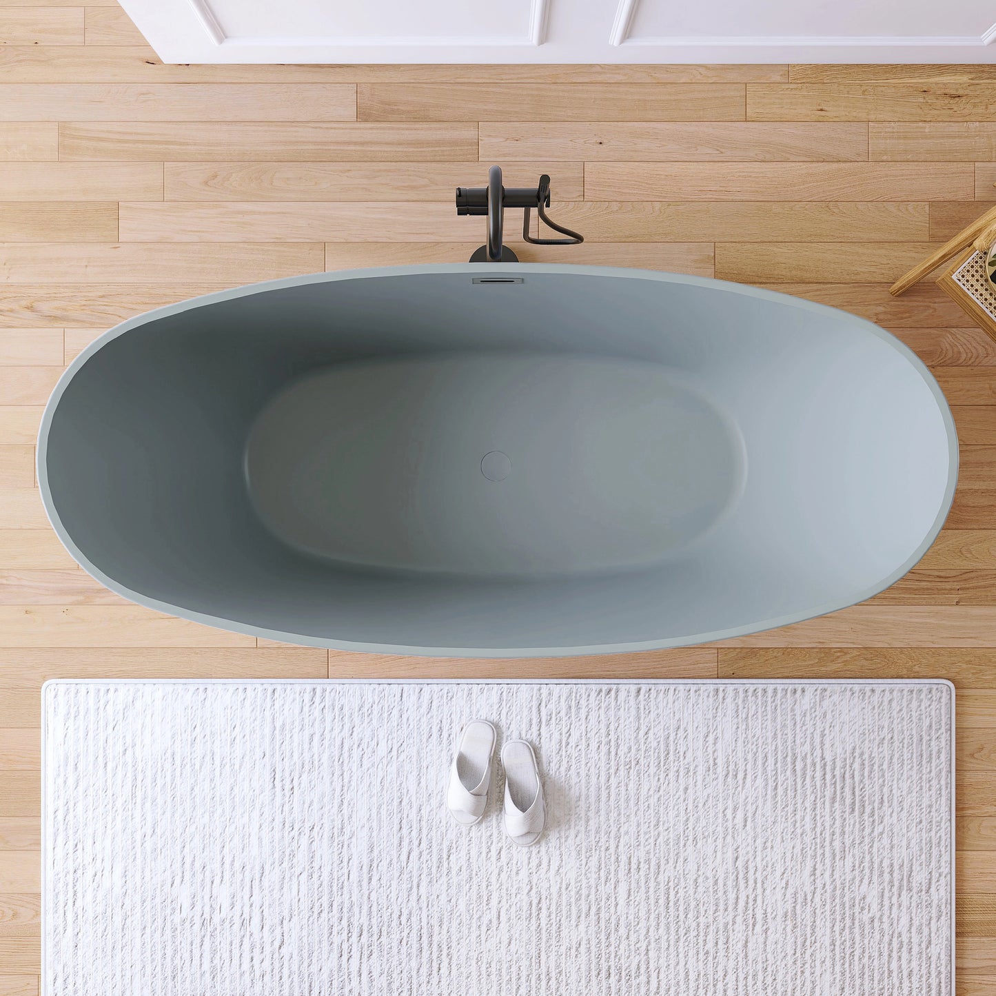 Medunjess 71” Arc Freestanding acrylic bathtub