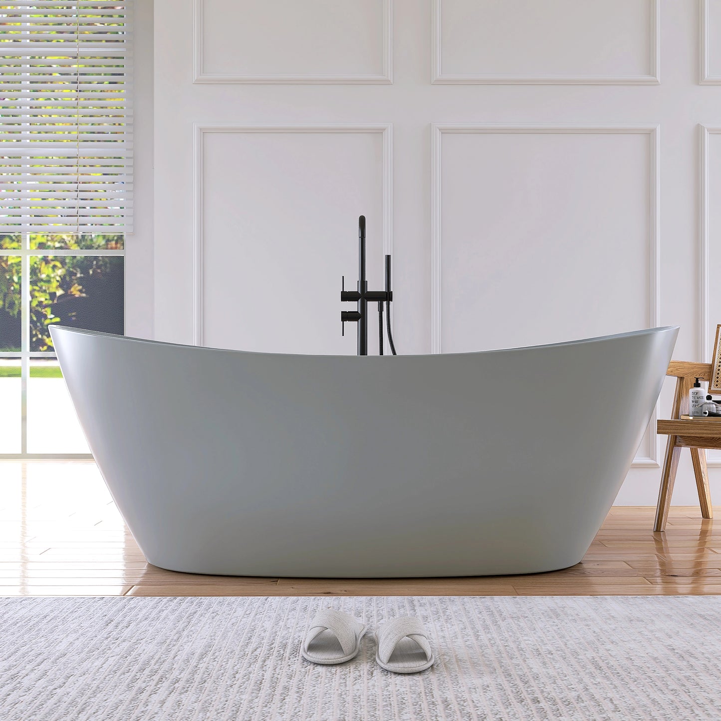 Medunjess 71” Arc Freestanding acrylic bathtub