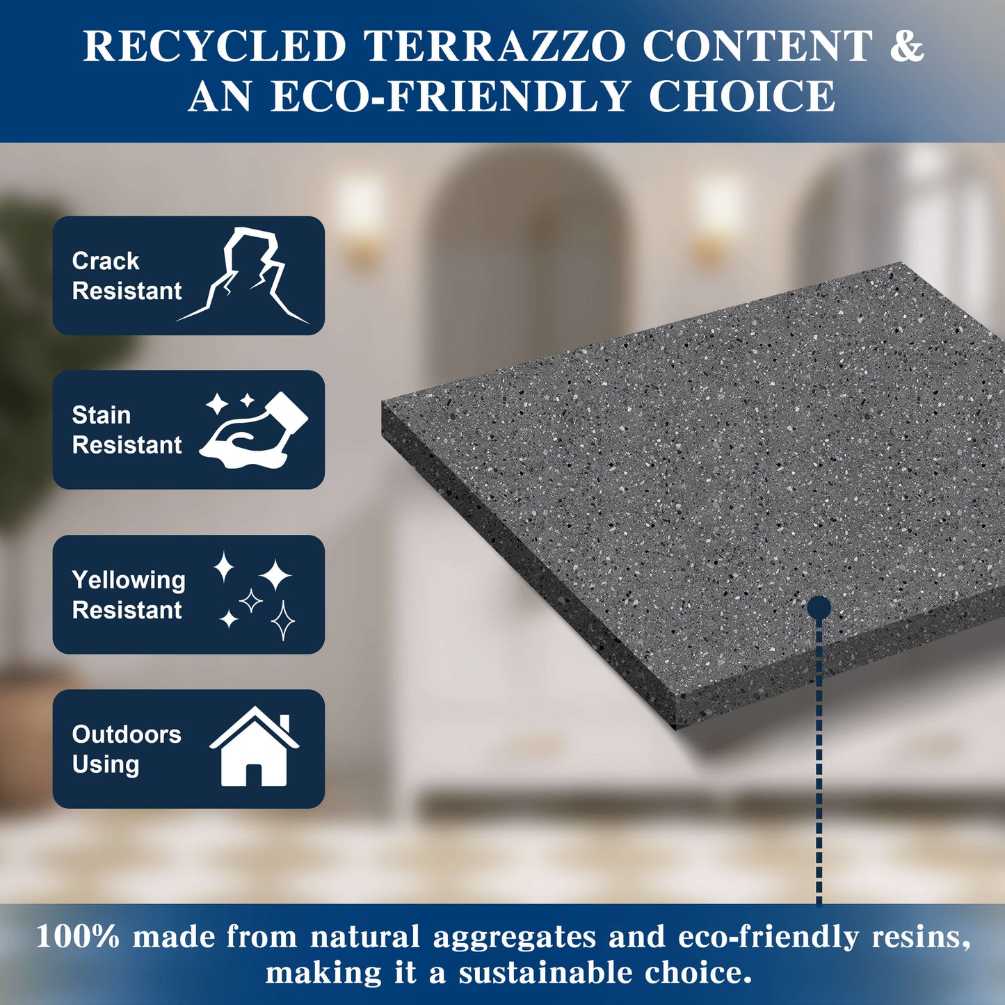 Medunjess 63'' Flecksione Freestanding Terrazzo Bathtub
