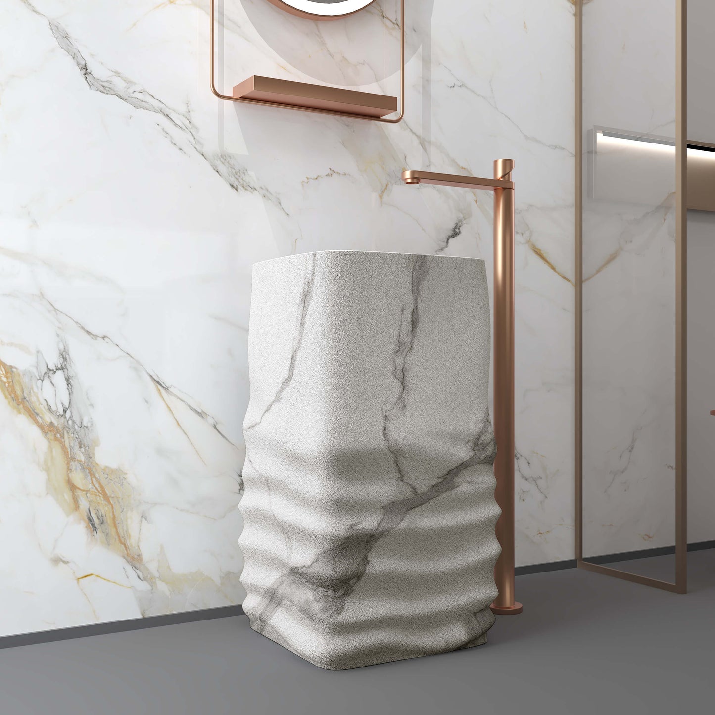 Medunjess 16.5''x33.4'' Plinth Pedestal Basin