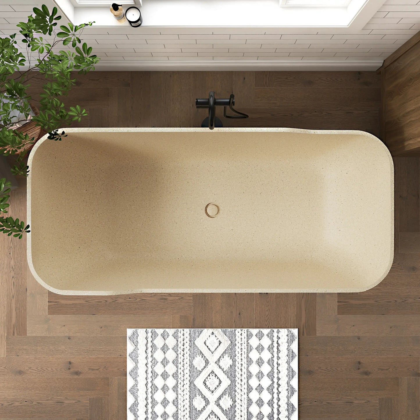 Medunjess 71" Petrichor Freestanding Terrazzo bathtub