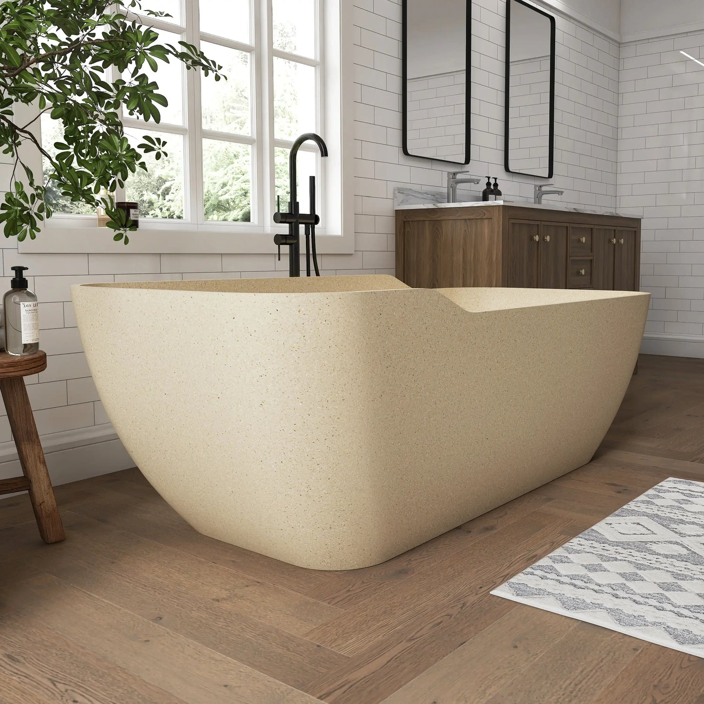 Medunjess 71" Petrichor Freestanding Terrazzo bathtub