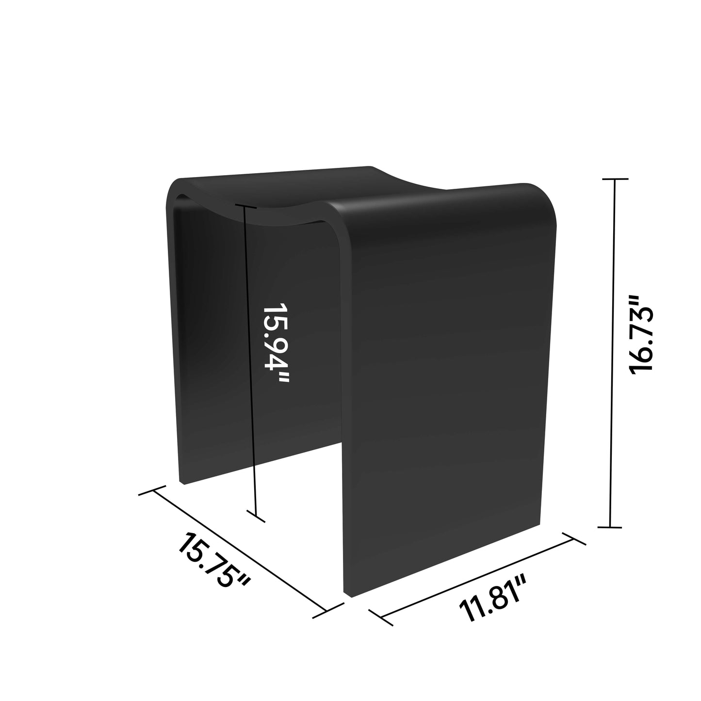 Medunjess 16''Solid Surface Shower Stool
