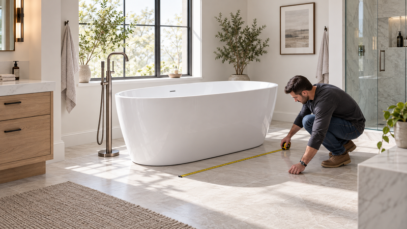 How to Measure for a Freestanding Tub Before Buying: Bathroom Space, Doorways & Delivery Tips