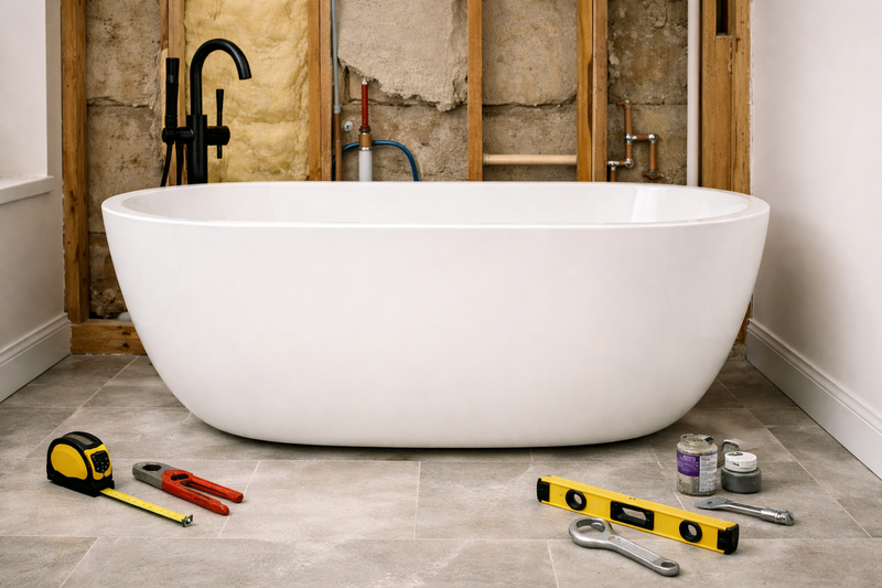 How to Install a Freestanding Tub: Drain & Clearance