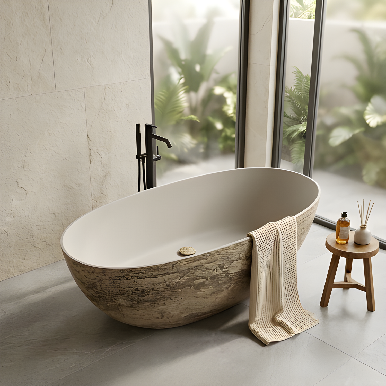 Travertine Bathtub