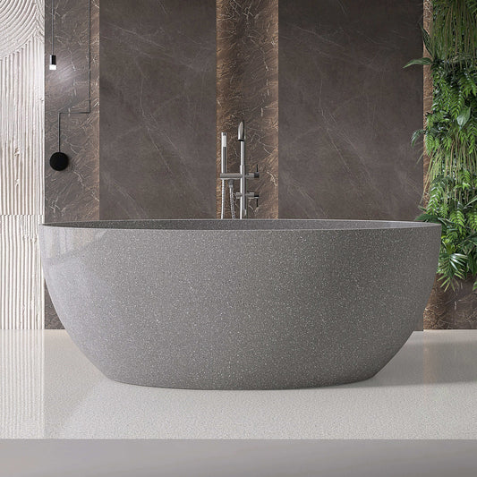 Medunjess 63'' Mélange Freestanding Terrazzo Bathtub