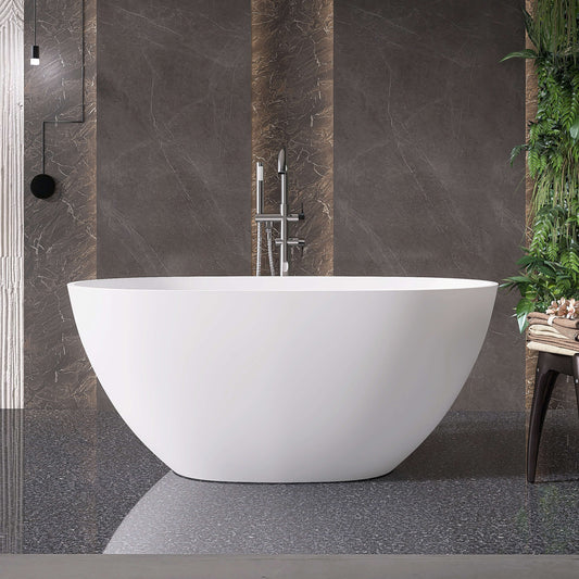 Medunjess 51'' Freestanding compact soaking tub Solid surface design