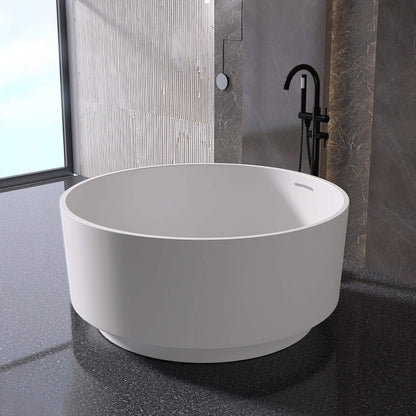 Medunjess 49" Eco-Friendly Round Resin Stone Bathtub