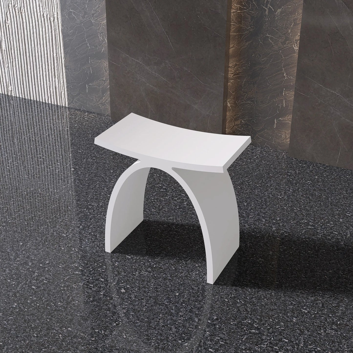 Medunjess Freestanding Shower Seat Solid Surface Shower Stool