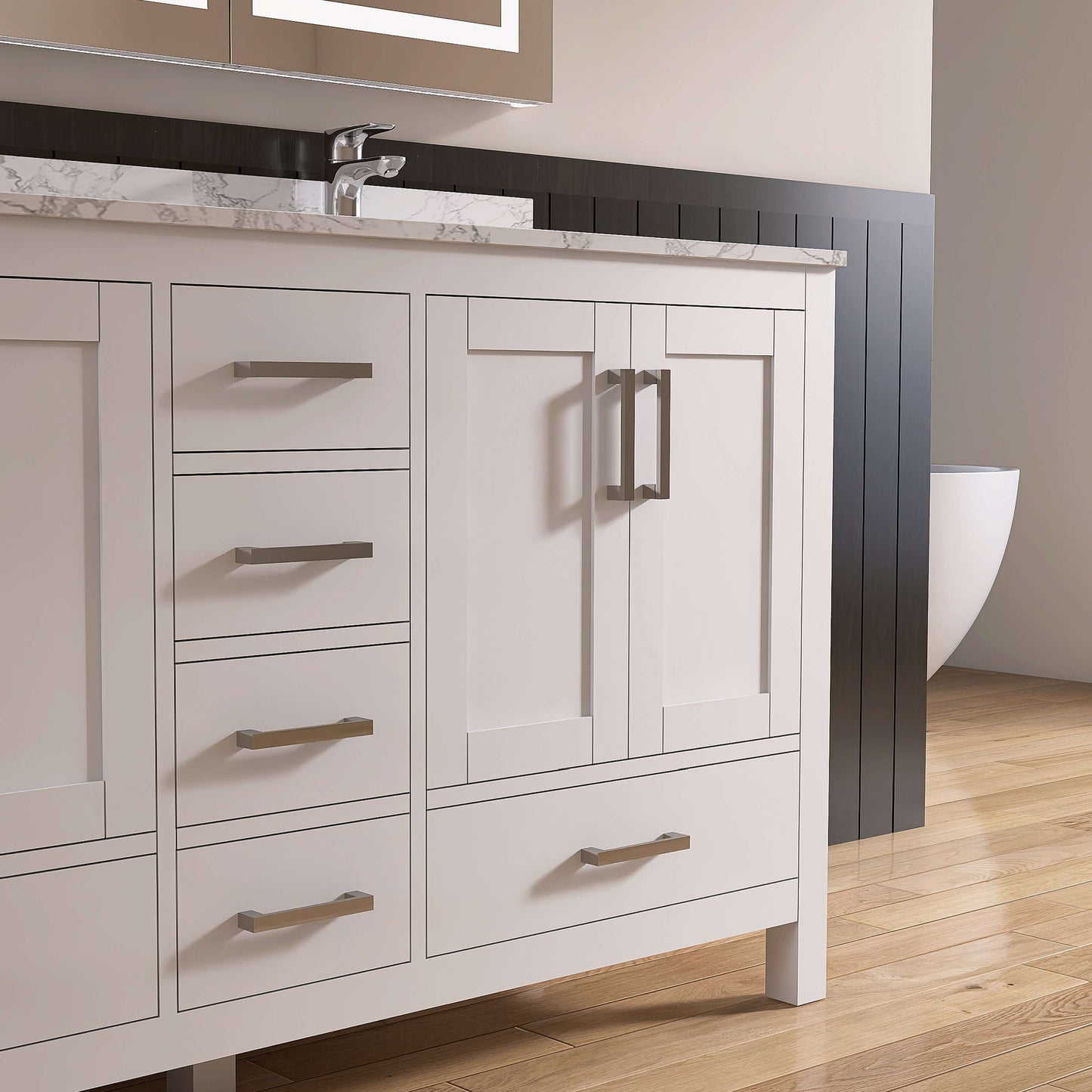 Medunjess 59'' Alcove Bathroom Vanities With Double Sink