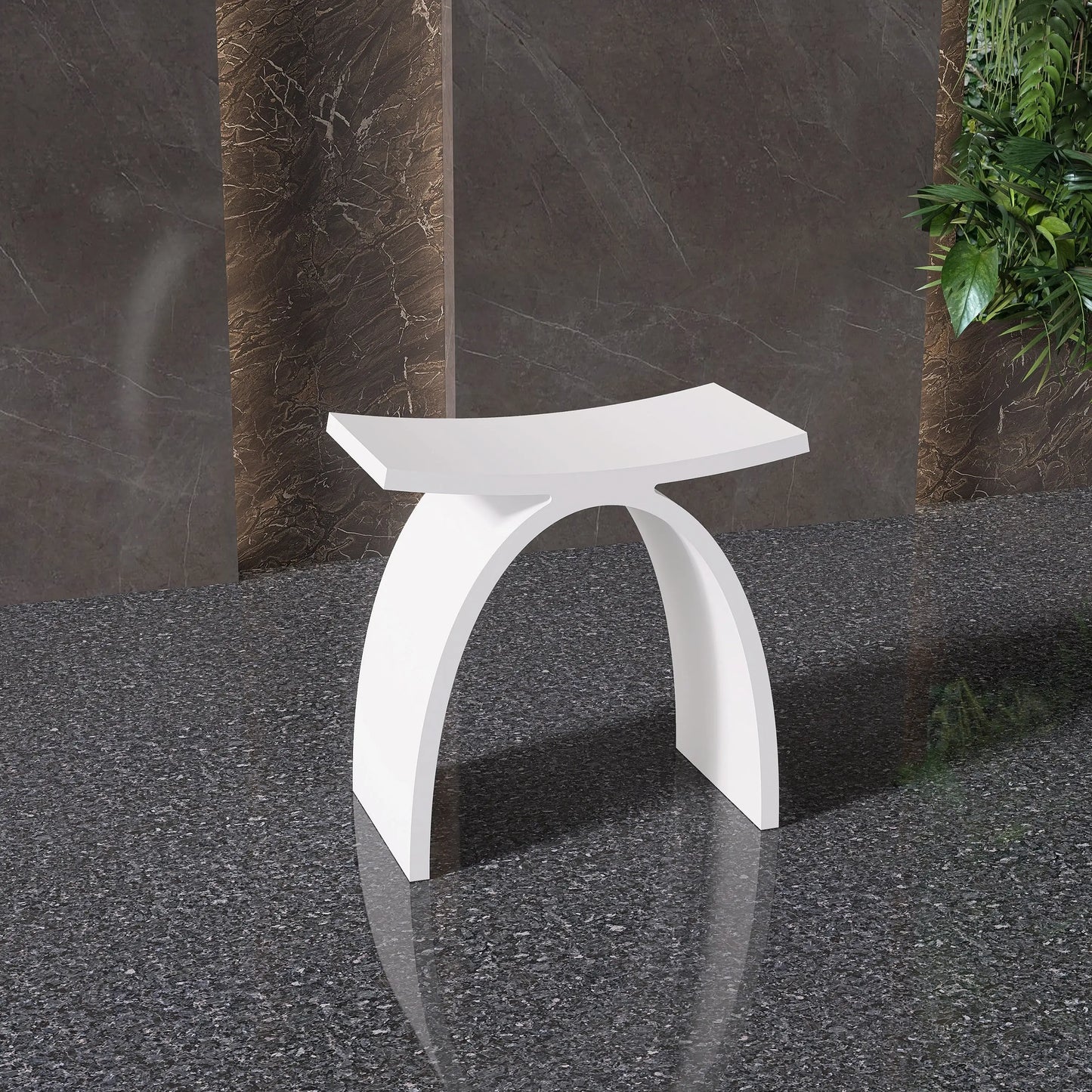Medunjess Freestanding Shower Seat Solid Surface Shower Stool
