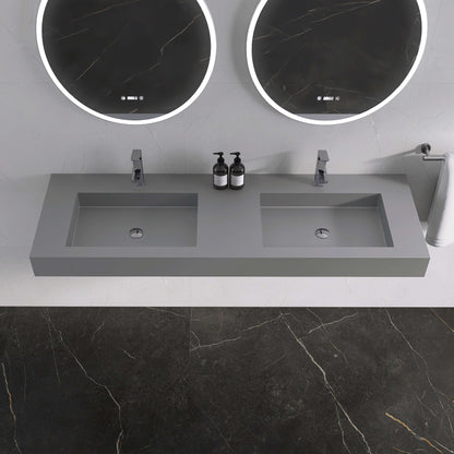 Medunjess 59'' Nimbus Wall Mounted Bathroom Sink Solid Surface Sink