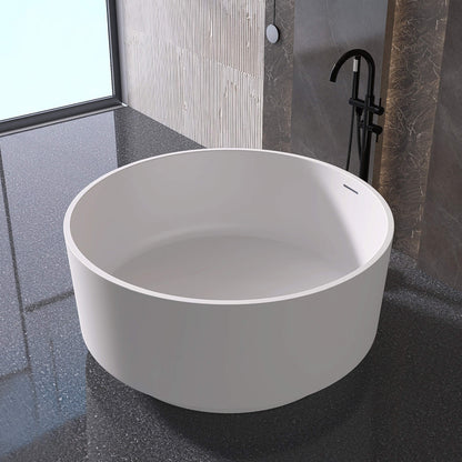 Medunjess 49" Eco-Friendly Round Resin Stone Bathtub