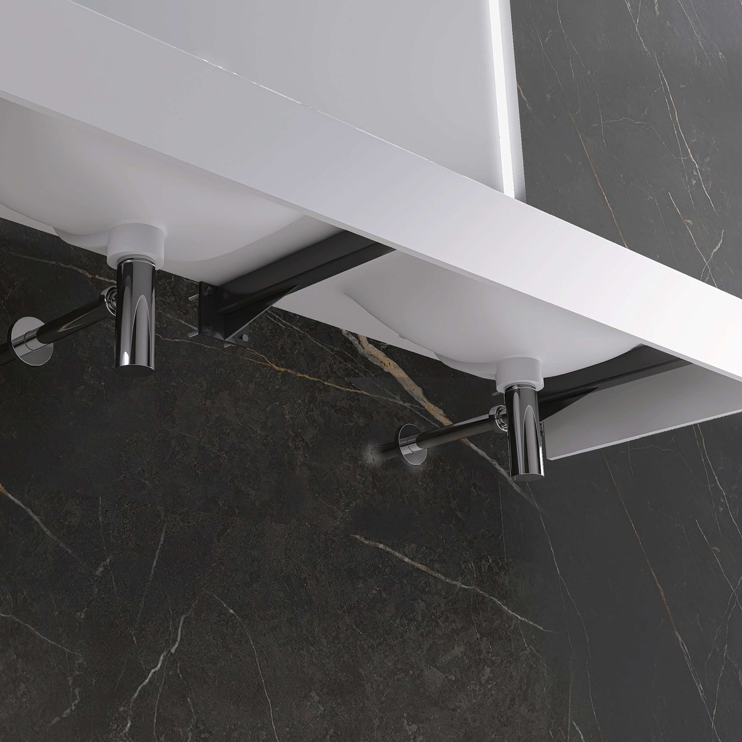 Medunjess 59'' Caelum Wall Mounted Bathroom Sink Solid Surface Sink