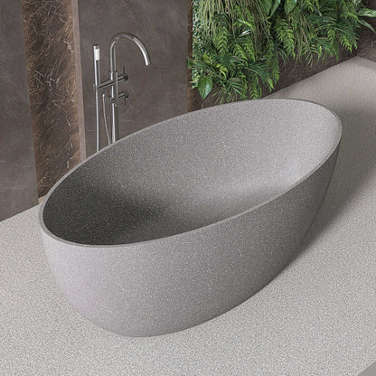 Medunjess 63'' Mélange Freestanding Terrazzo Bathtub