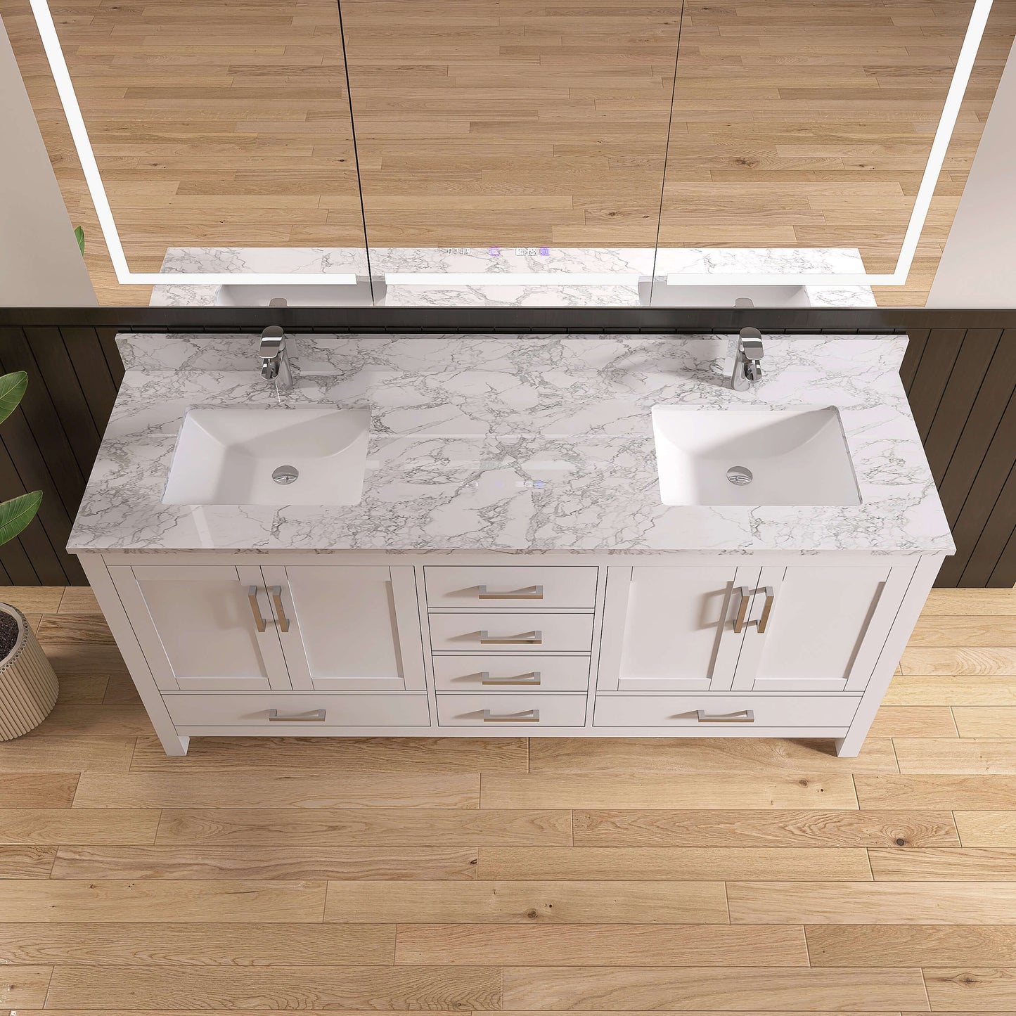 Medunjess 72'' Keystone Bathroom Vanities With Double Sink