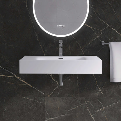 Medunjess 32'' Aether Wall Mounted Bathroom Sink Solid Surface Sink