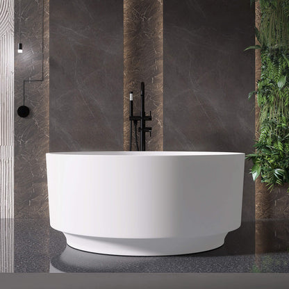Medunjess 49" Eco-Friendly Round Resin Stone Bathtub