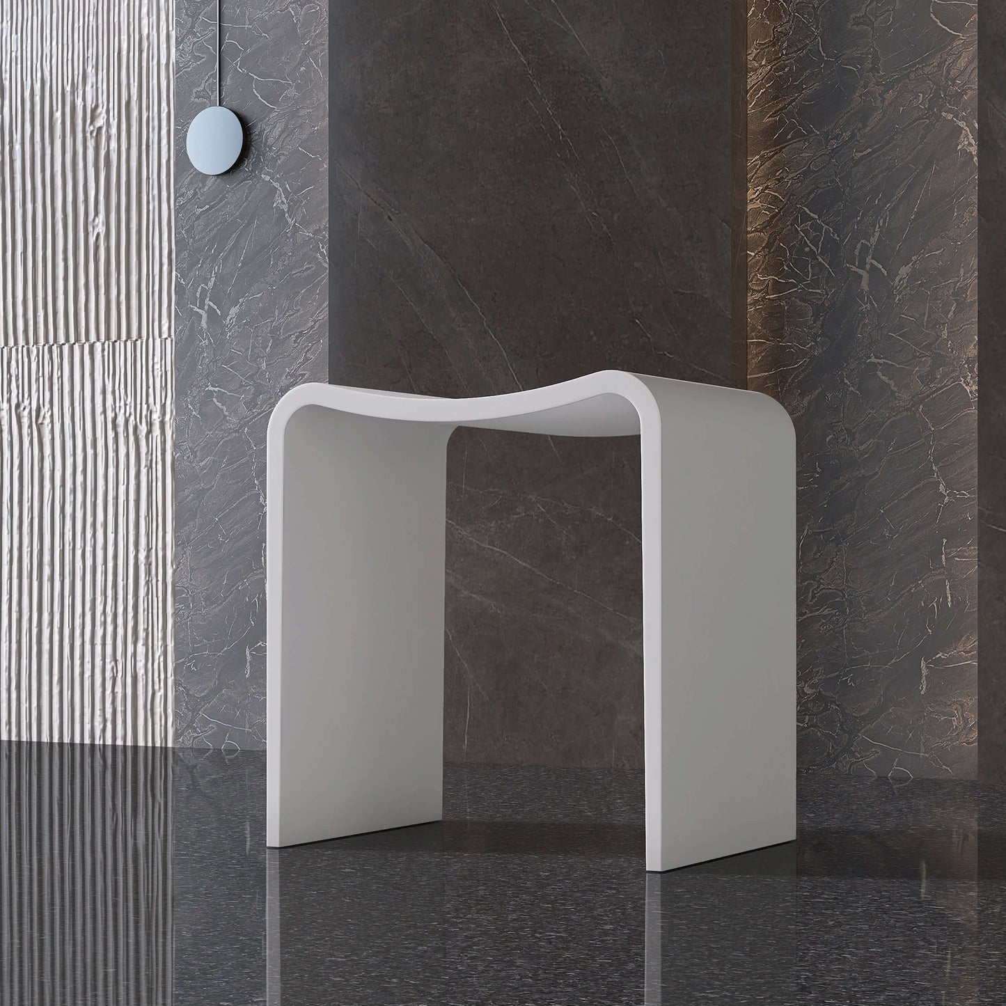 Medunjess 16''Solid Surface Shower Stool