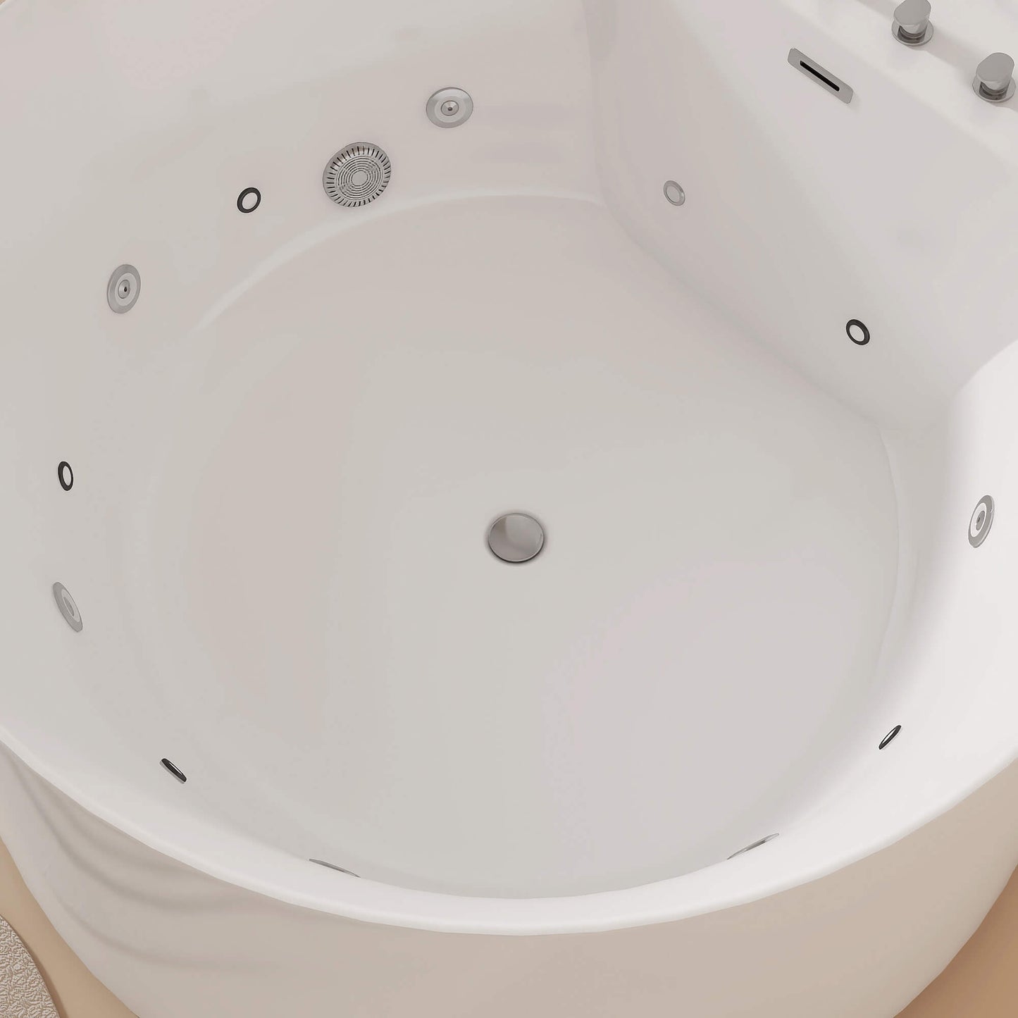 Medunjess 71” Aura Freestanding acrylic massage bathtub，6-nozzle massage