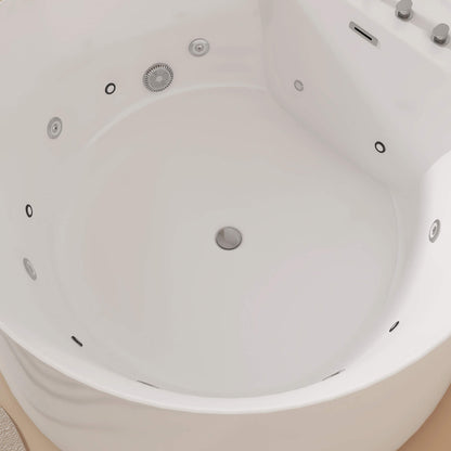 Medunjess 71” Aura Freestanding acrylic massage bathtub，6-nozzle massage