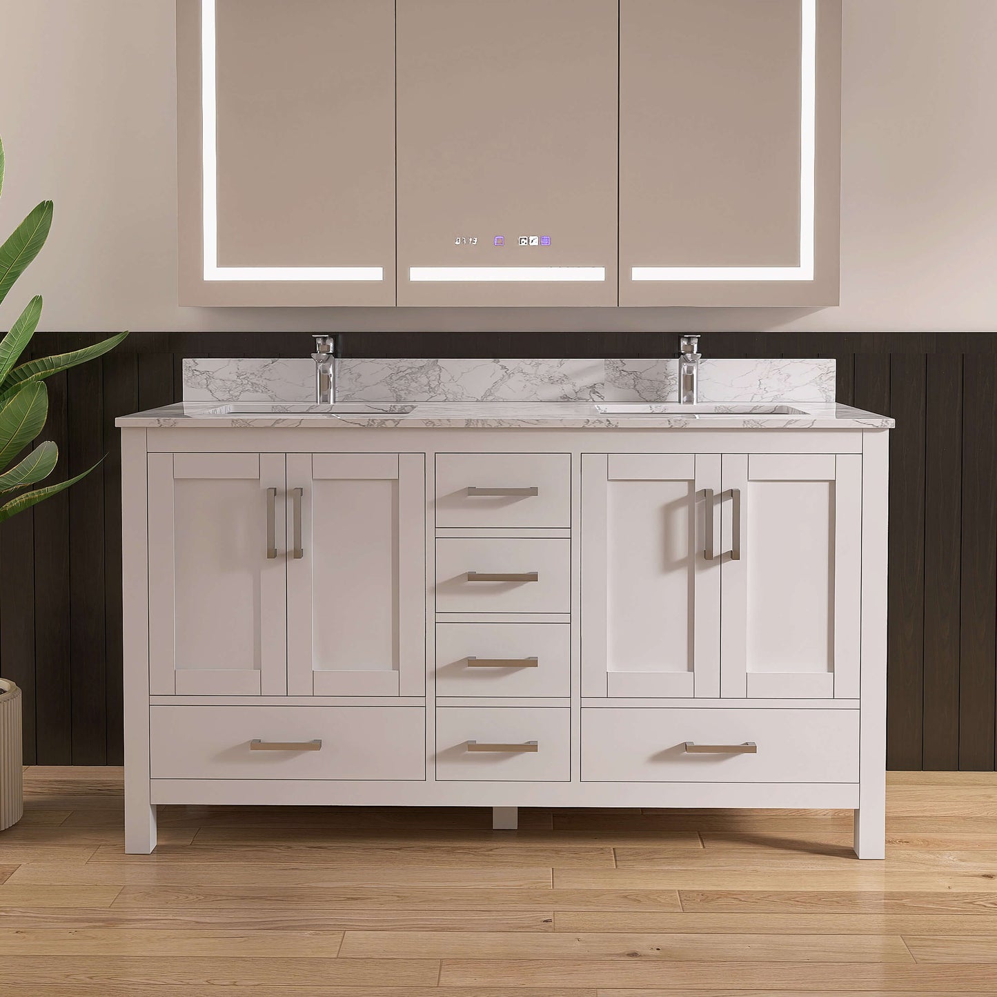 Medunjess 59'' Alcove Bathroom Vanities With Double Sink