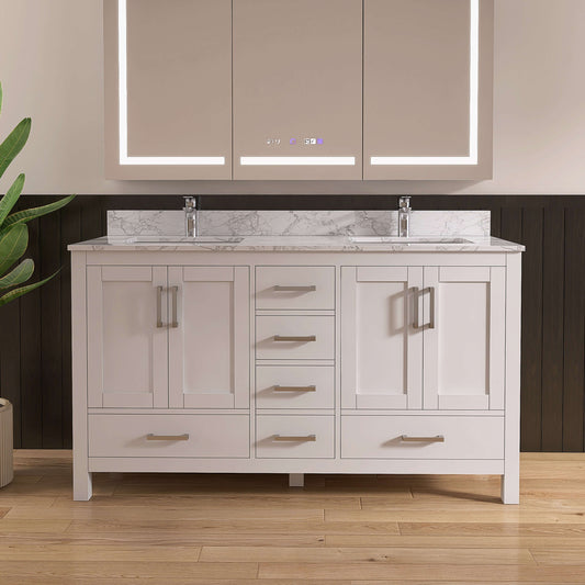 Medunjess 59'' Alcove Bathroom Vanities With Double Sink