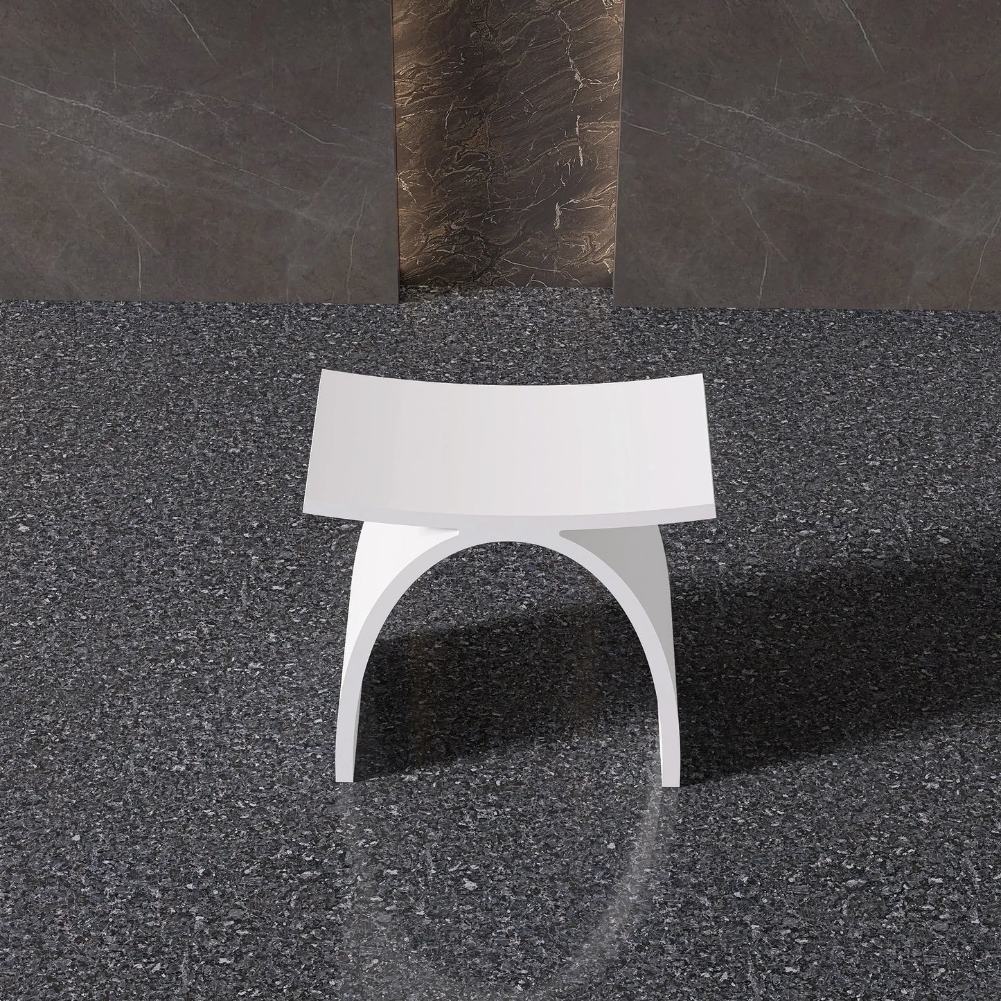 Medunjess Freestanding Shower Seat Solid Surface Shower Stool