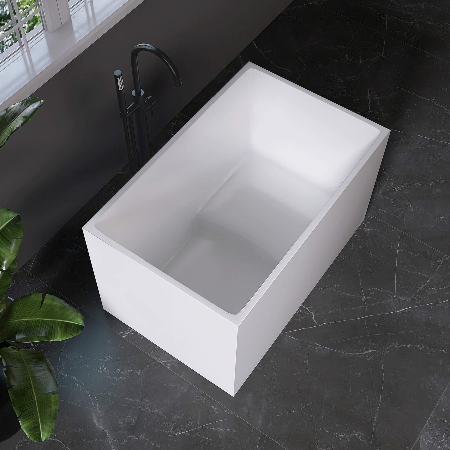 Medunjess 43” Soak Freestanding acrylic bathtub No bench