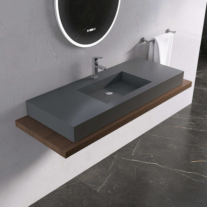Medunjess 47''Suspire Wall Mounted Bathroom Sink Solid Surface Sink