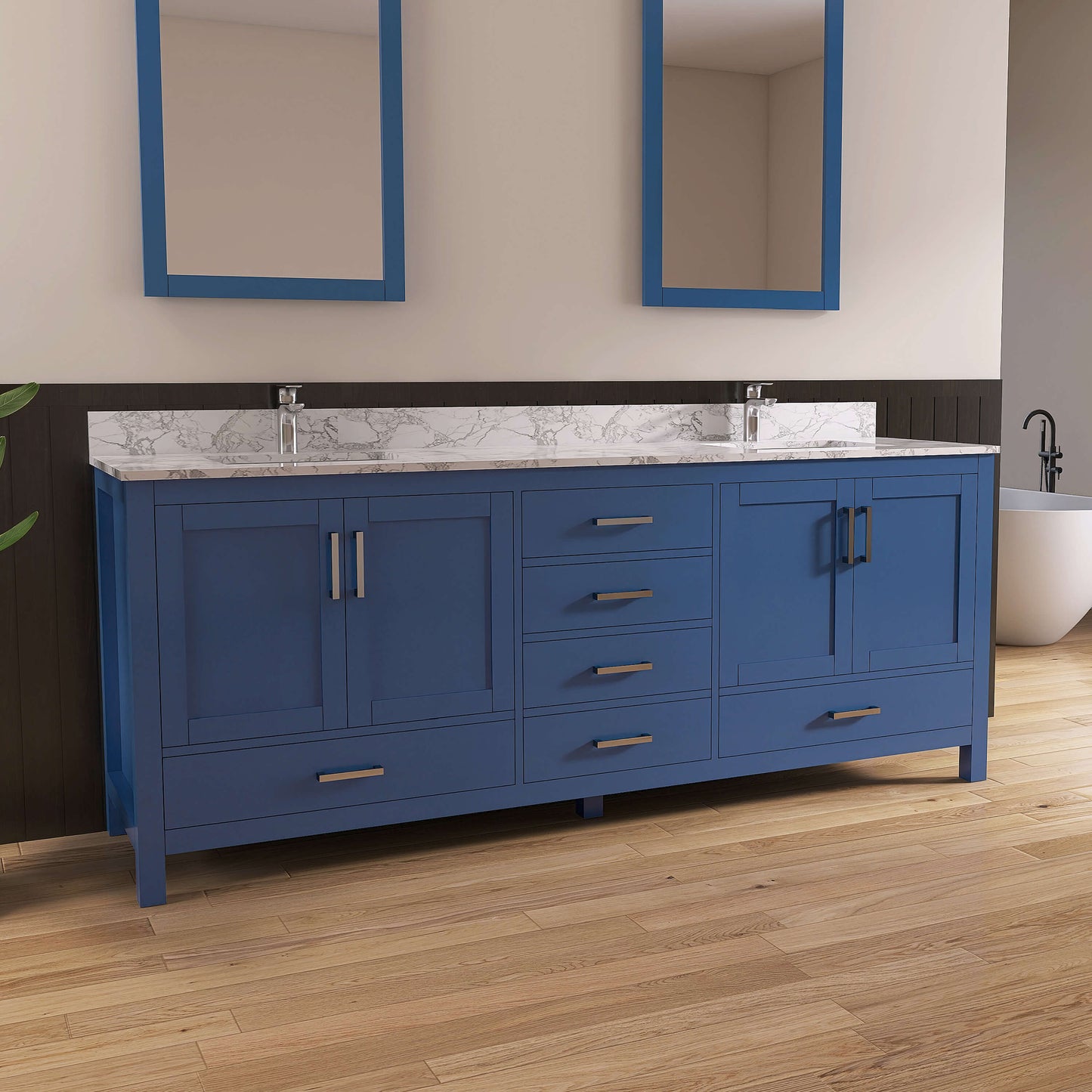 Medunjess 84'' Grid Bathroom Vanities With Double Sink