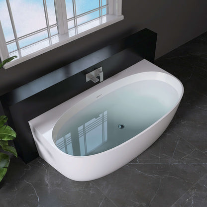 Medunjess 67” Cove Freestanding acrylic bathtub